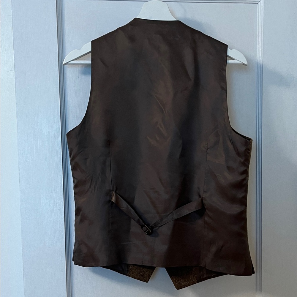 Rust Herringbone Tweed Vest and Pants - Picture 6 of 12
